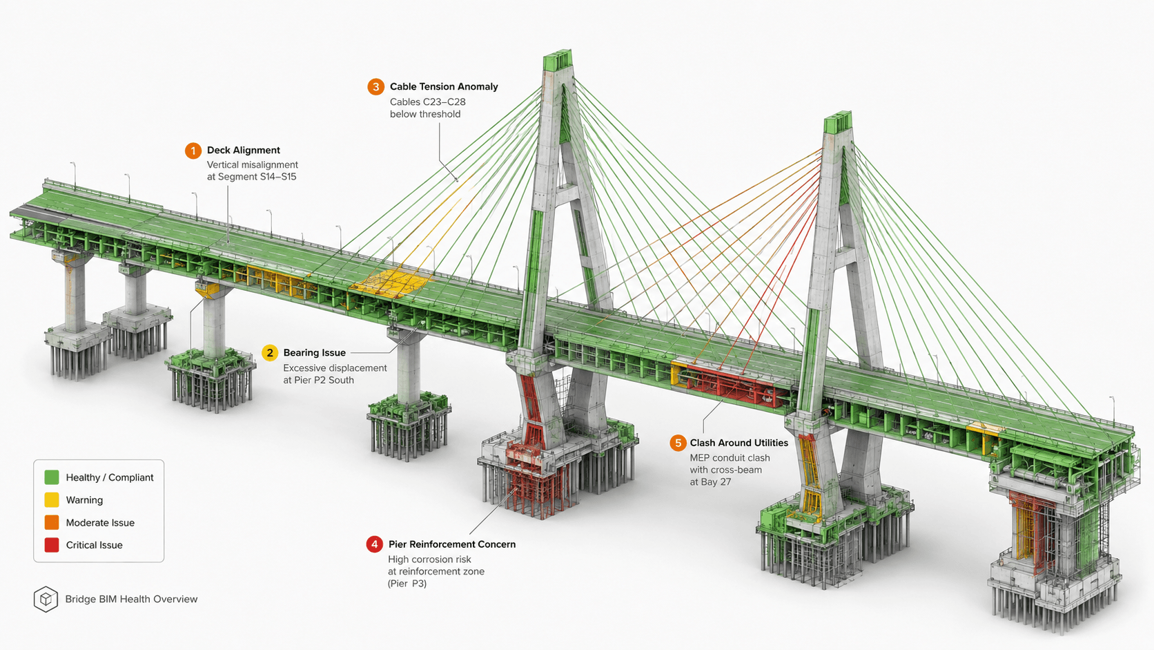 Illustrative 3D BIM bridge model