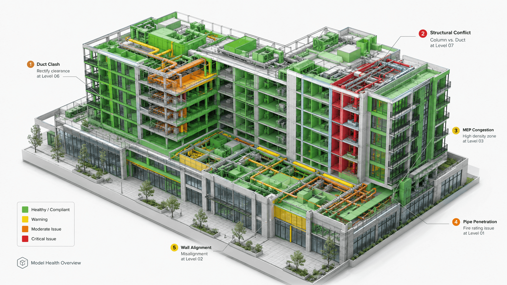Illustrative 3D BIM building model