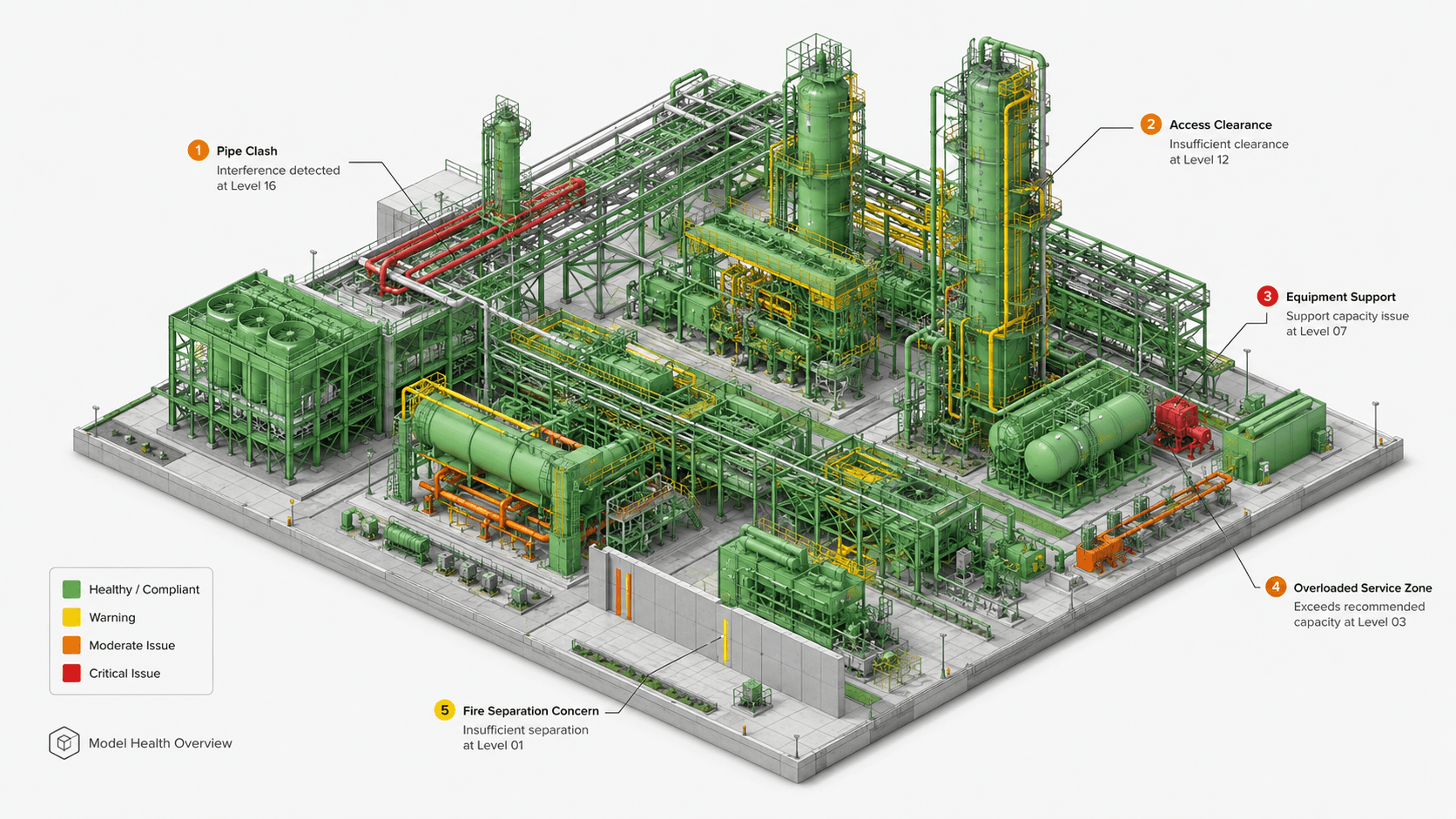 Illustrative 3D BIM industrial model